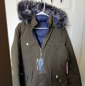 Green/blue reversible jacket